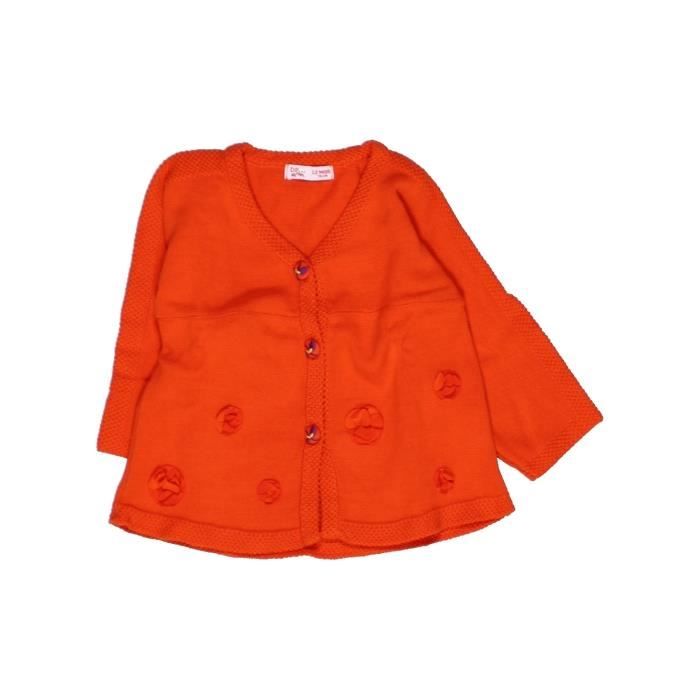 Gilet Bebe Fille Dpam 12 Mois Orange Hiver 96 Orange Orange Cdiscount Pret A Porter