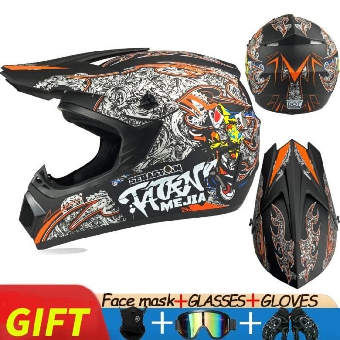 Casque De Moto 3/4 à Visage Ouvert Approuvé DOT Pour Jeunes