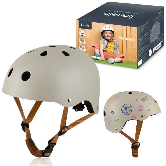 Casque vélo enfant - LIONELO - Beige - A partir de 5 ans - Mixte - Matériaux de haute qualité