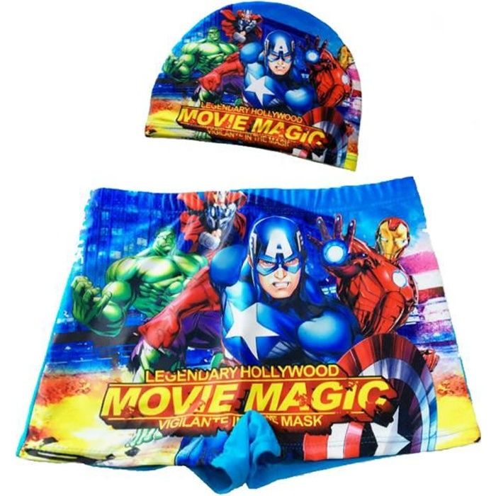 Short de bain Marcel Avengers Maillot de Bain garcon avec bonnet boxer de piscine enfant Cdiscount Sport