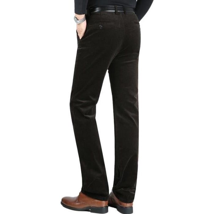 Pantalon Homme Velours Côtelé Stretch | Coupe Droite Confortable | Pour Automne-hiver | Idéal Bureau, Loisirs, Sorties