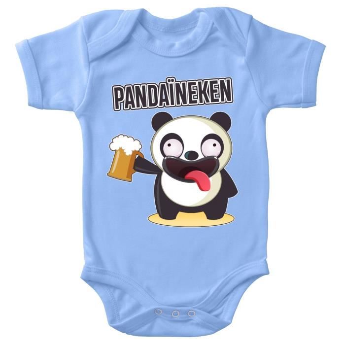 Body Bebe Manches Courtes Garcon Bleu Parodie Funny Panda Humour Fetard Pandaineken Sauver Un Bambou Buvez Une Biere Body Bleu Cdiscount Pret A Porter