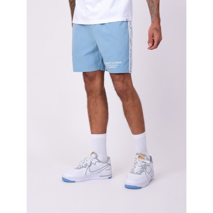 PROJECT X PARIS Short de bain color bande logo Homme Bleu