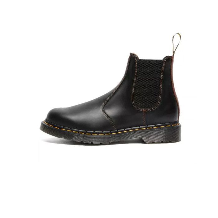 Boots Dr Martens CHELSEA-2976 ABRUZZO LEA - Noir - Tige en cuir - Trépointe crantée