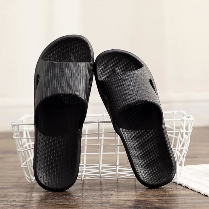 Jesindr Chaussons Antidérapants Confortables – Sandales D'Été Légères En EVA, Claquettes Homme Femme, Idéales Piscine, Plage, Douche