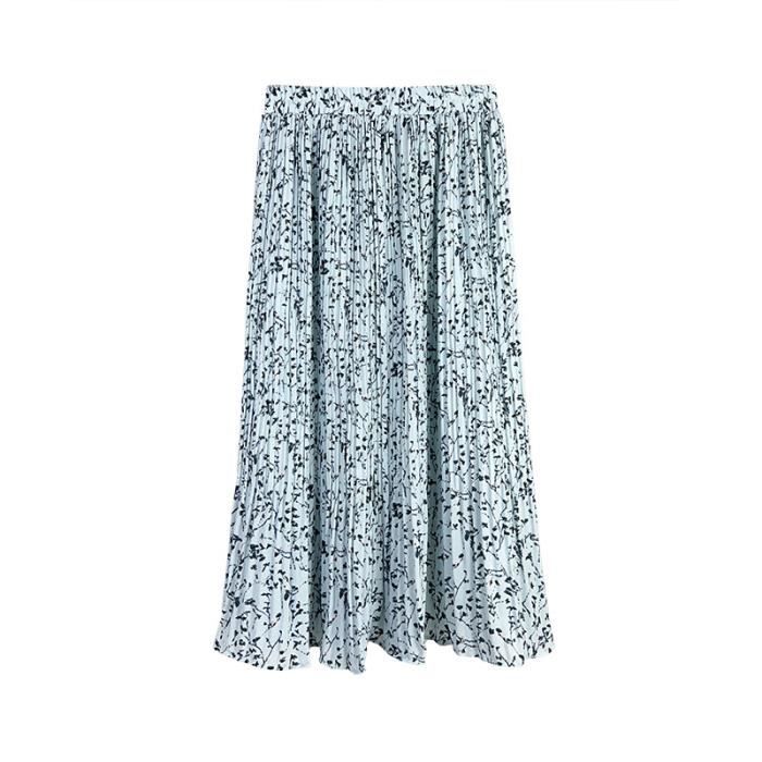 Jupe Plissée Mi-midi En Mousseline Légère - Taille Haute - Pour L'été - Style Décontracté Et Fluide - 7
