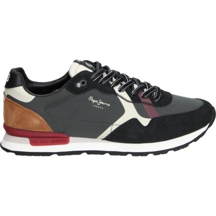 Chaussures Pepe Jeans PMS30984 pour homme Cuir noir Lacets plats