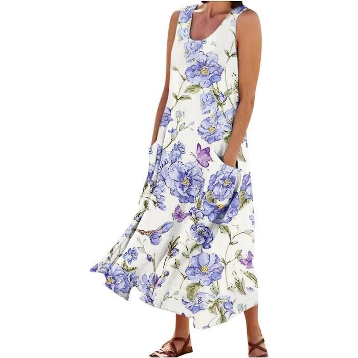Robe été longue sans manches Rosamond - Akoustik Online
