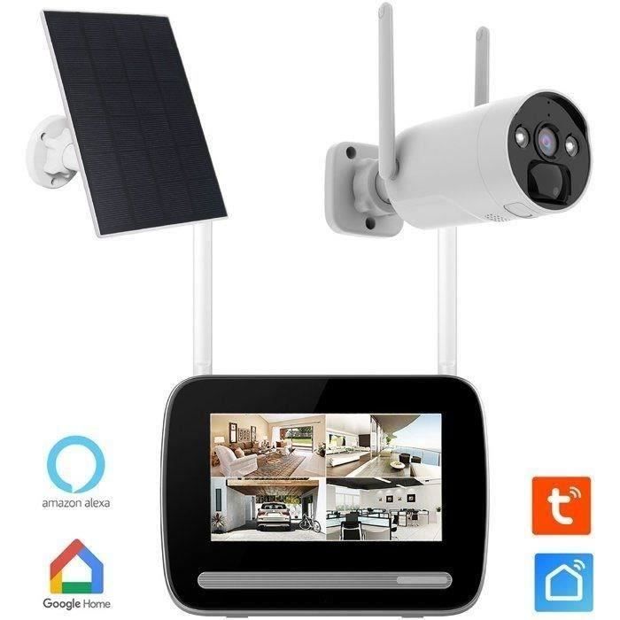 Kit écran 7 enregistreur 4MP ULTRA HD - KYF - Caméra rechargeable + Panneau solaire