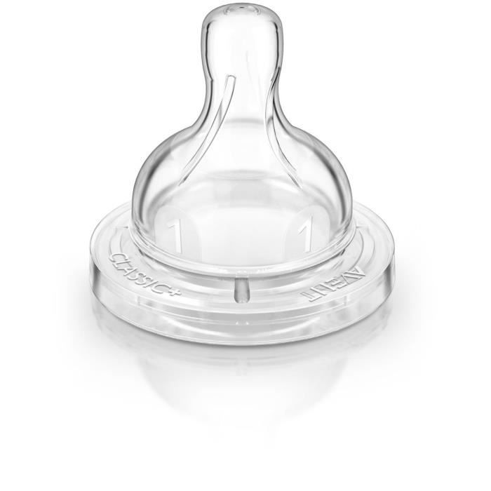 Lot de 2 THERMOBABY T/étines Silicone D/ébit Variable pour Gros Biberons Transparent