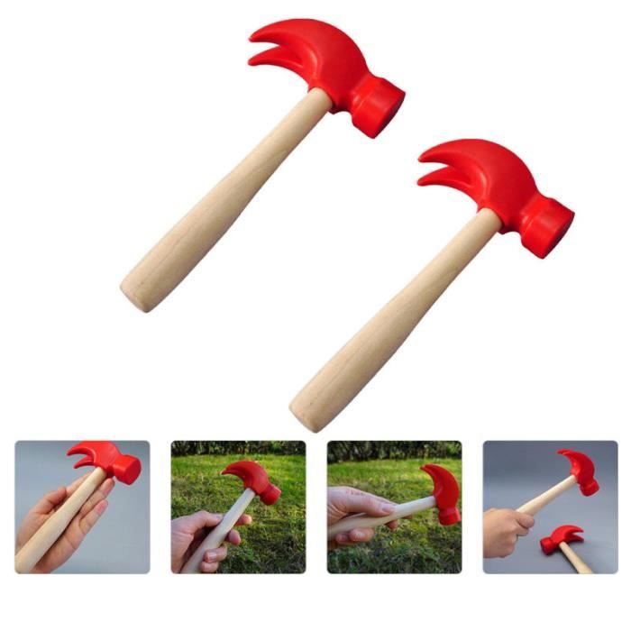 STOBOK Lot de 3 marteaux en bois pour enfants : outils de maintenance jouets éducatifs pour bébés et enfants Maillet battant Marteaux de simulation