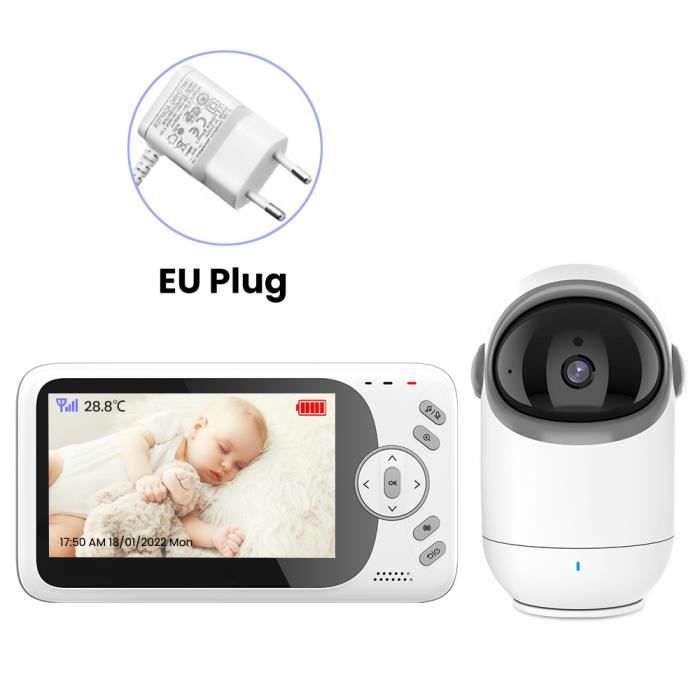 Babyphone Camera, 4.3'' Baby Phone Video Rotation 300° Caméra sans Fil Visiophone Bébé, Camera Surveillance Bebe