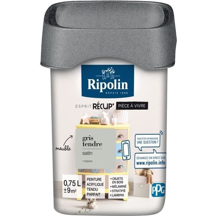 Ripolin Peinture De Rénovation Toutes Pièces Gris Tendre Satin 075l
