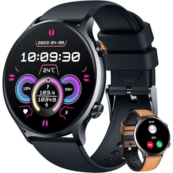 Montre Connectée Officielle Real Madrid RM2005-50 - Noire - Compatible Android/iOS - Fonctions Sport Et Santé