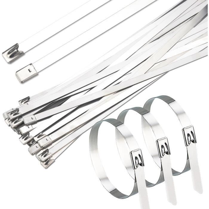 Lot De 50 Colliers De Serrage En Acier Inoxydable 304 - Autobloquants, Pour Câbles, Tuyaux, Échappement