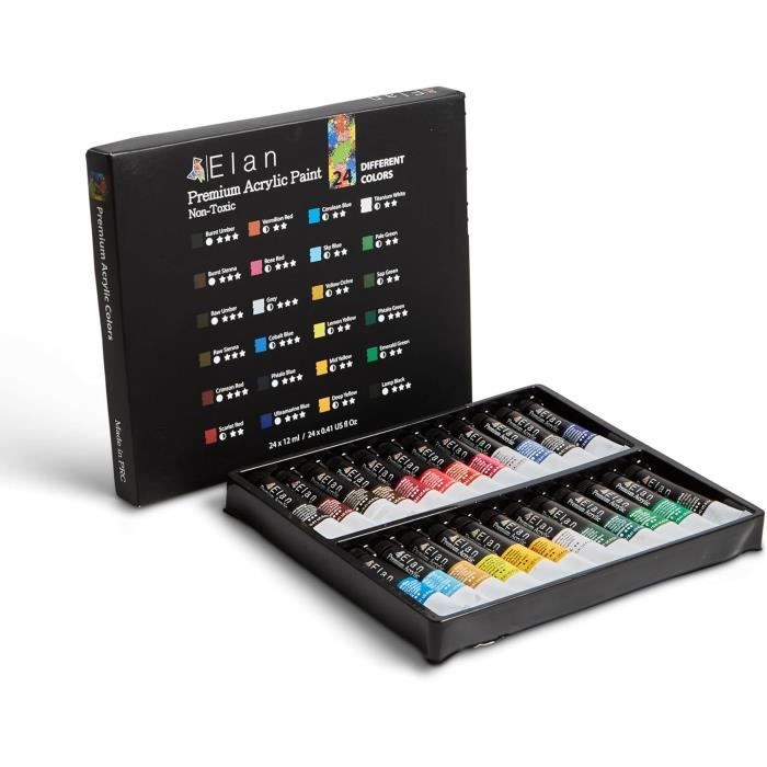 Gifort Kit De Peinture Acrylique, 12 Tubes De 75 ML Peinture Acrylique