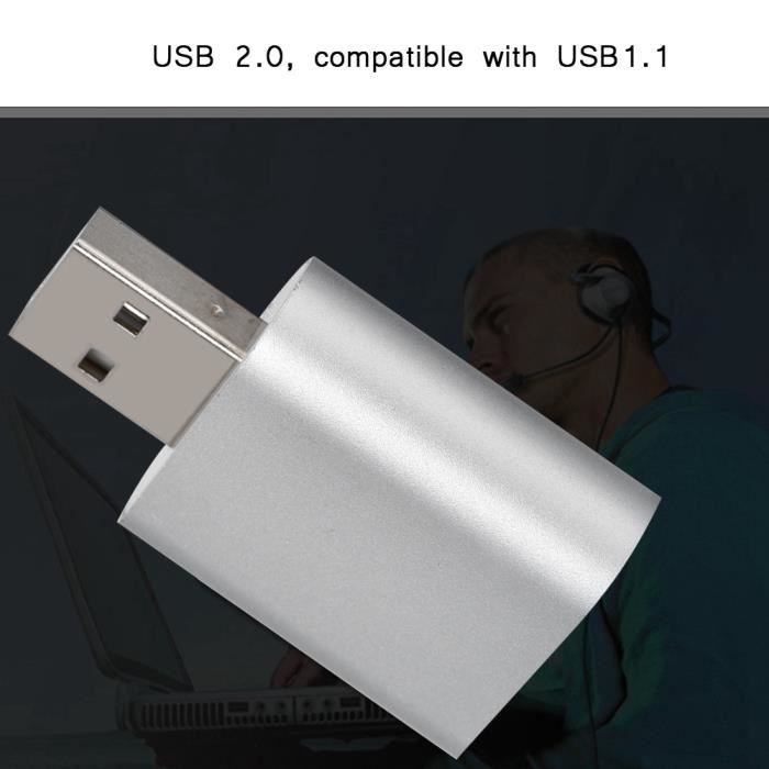 Adaptateur Audio USB Vers 3,5 Mm - Carte Son Externe Uxcell - Blanc - Neuf