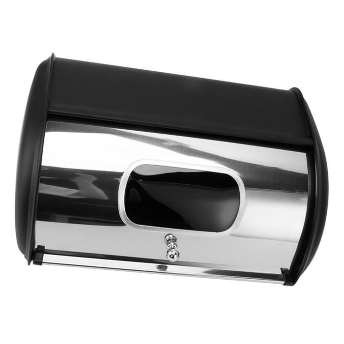 FALKENBERGER Boîte à Pain En Bois, Noire, Env. 39 X 29 X 18 Cm, Boîte à Pain à Rouleau Boîte à Pain Traditionnelle Avec Couvercle Roulant, Faite à La