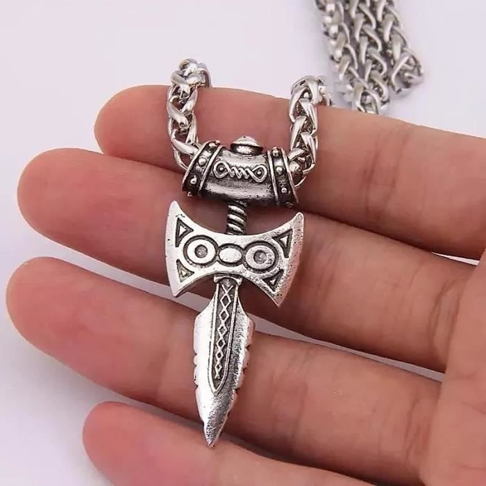 Collier pendentif pointe de flèche viking en acier inoxydable, bijoux punk pour homme - France