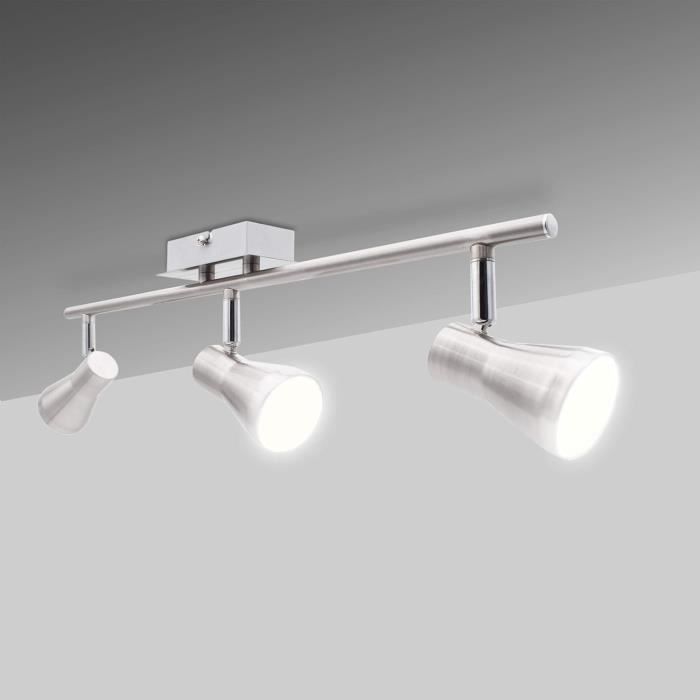 wowatt Plafonnier 4 Spots, GU10 Rampe de Spot Orientable, Lampe de Spot Plafonnier Blanc