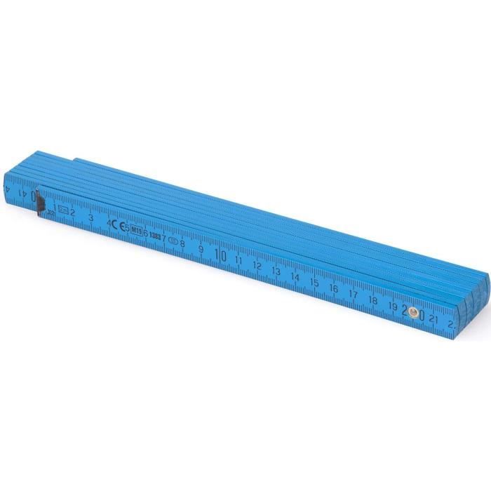 Demi Mètre Ancien Règle Pliante Pied De Roi Bois Laiton Mesure XIXè Siècle