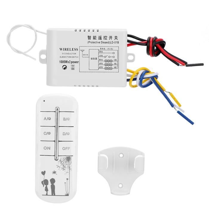 Kit Interrupteur Sans Fil Easy Setup - RF433 + WiFi, Contrôle Vocal, Blanc
