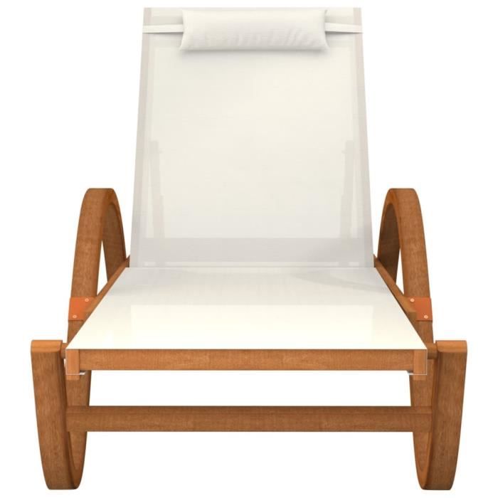 ruida chaise longue avec coussin blanc textilène-bois massif peuplier a363475 nouvelle arrivee