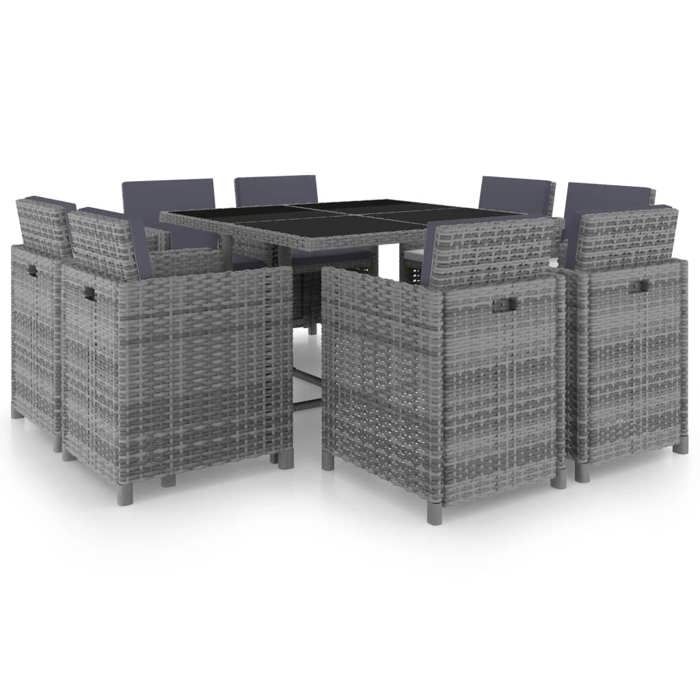 VIDAXL Salon de jardin 9pcs - vue 6