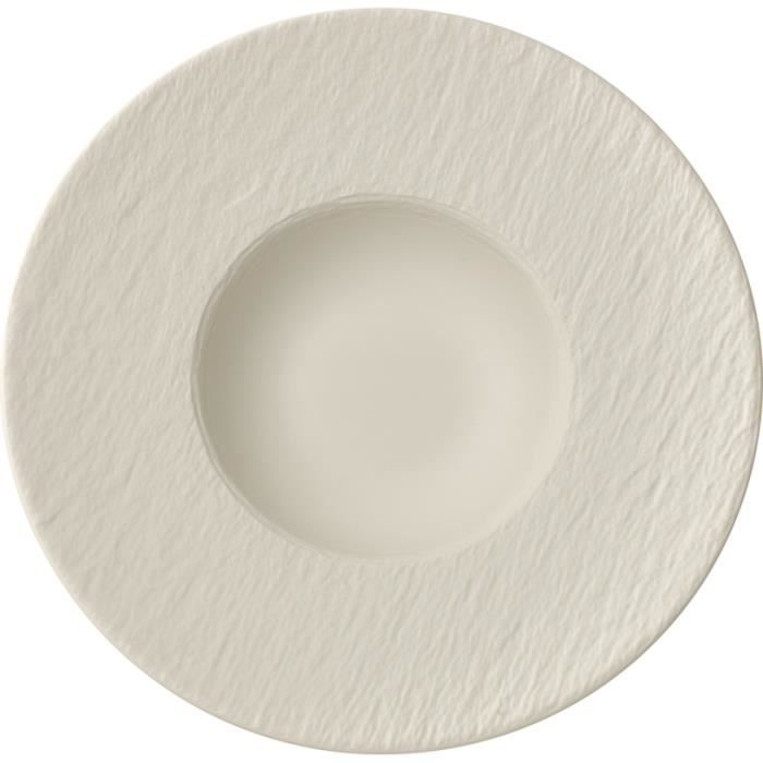 Villeroy & Boch Manufacture Rock Blanc - Lot De 6 Assiettes à Pain En Porcelaine Premium, 15,5 Cm, Style Ardoise Mate Texturée