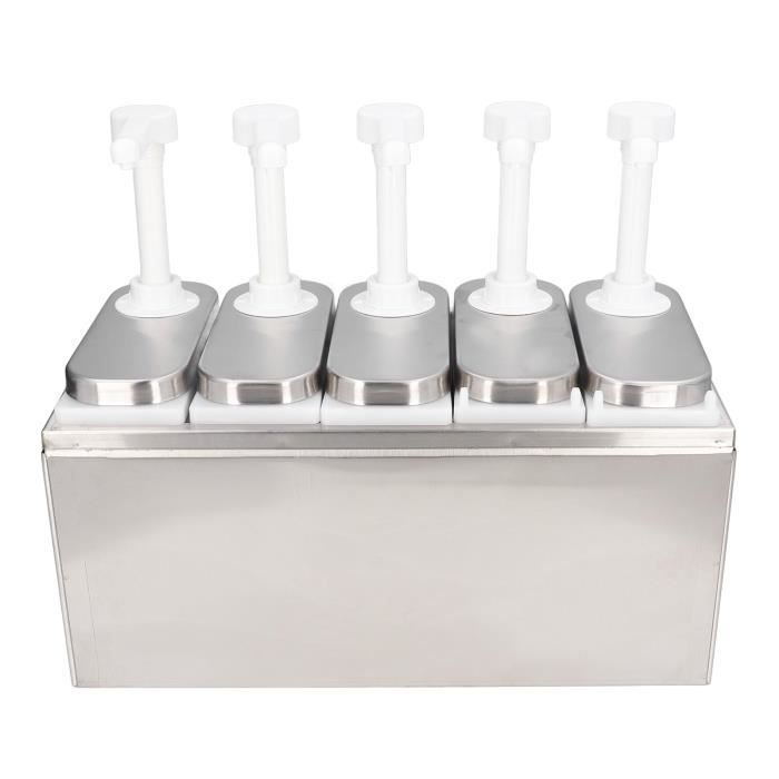 Distributeur de sauce à suspendre, bouteille à presser pour condiments, distributeur à presser rechargeable, station de pompe à condiments en plastique, distributeur de sauce pour restaurant 3L