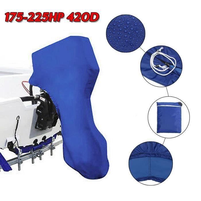 Bleu 420D Housse de Protection Moteur HorsBord étanche Pour Bateau 175