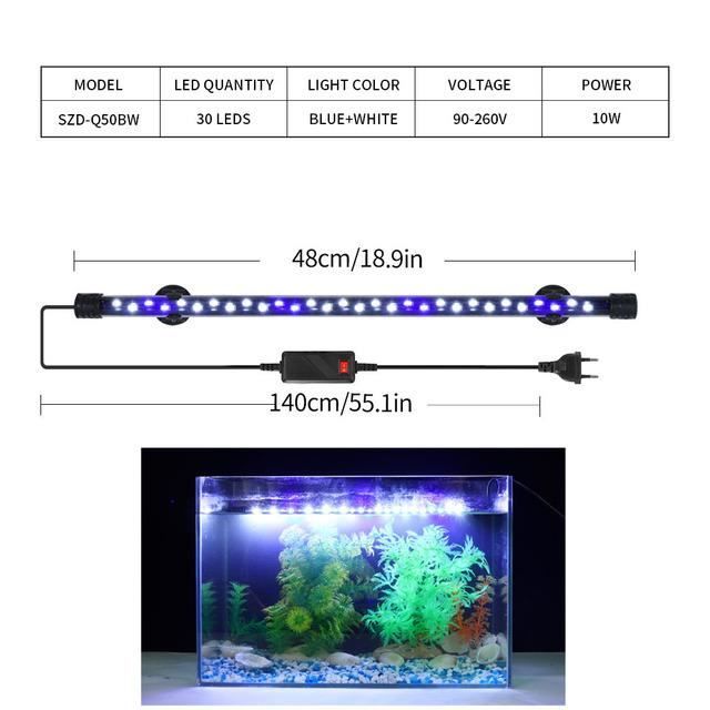 Lampe LED Submersible Pour Aquarium - 7 Couleurs, étanche, Longueurs 15cm Ou 45.5cm - 11