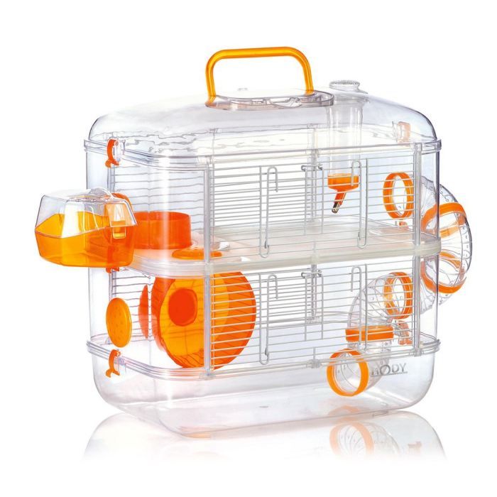 Cage pour hamster duo rodylounge orange Cdiscount Animalerie