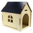 Yanjiibuy - Niche pour chien en bois pliable Pet House pour intérieur extérieur (gris)-1