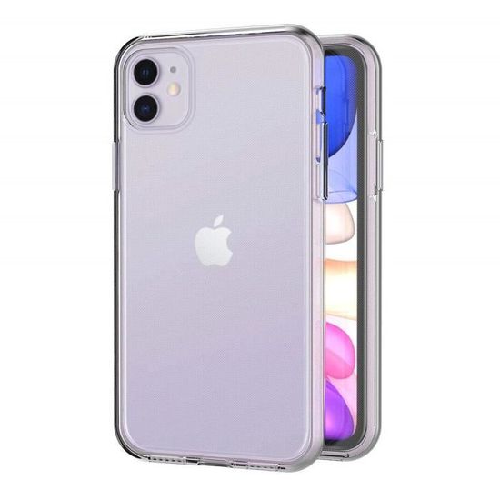 Coque Silicone Mate Transparente Pour IPhone 11 - Violet Givré, Antichoc