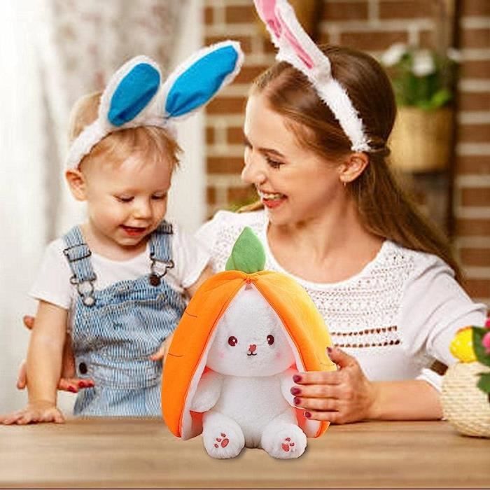 Lapin de pâques en peluche avec fleurs 92 cm