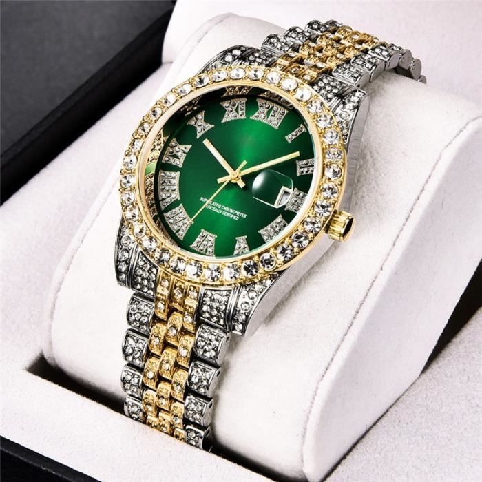 Montres Enti rement Bling AAA diamant montre hommes de luxe mode