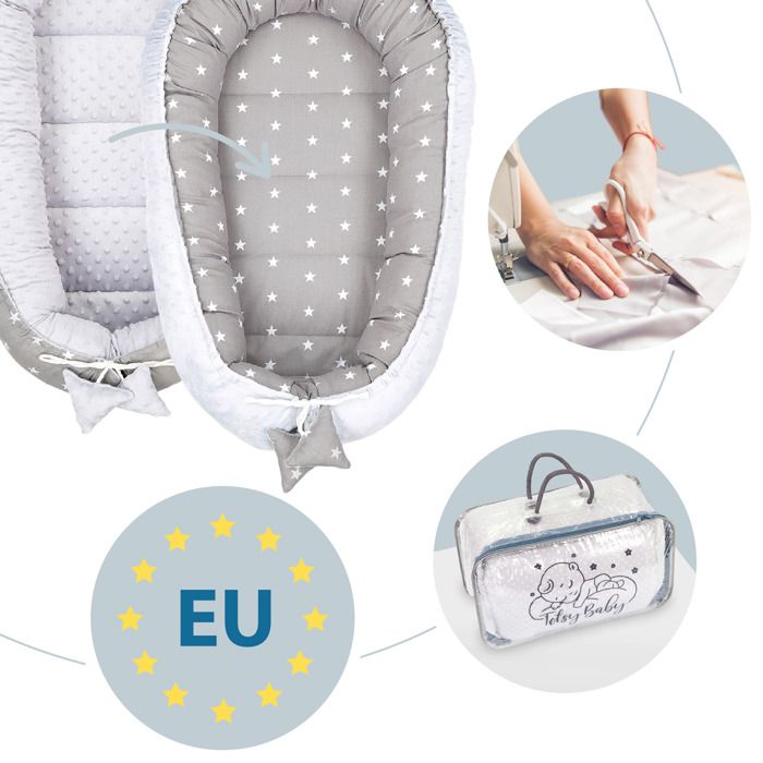 Reducteur de lit Bebe 90x50 cm Minky - Cocon Bebe cale Bebe lit nid  Ergonomique Cocon en 5 Parties avec Couverture Hibou Gris Clair :  : Bébé et Puériculture