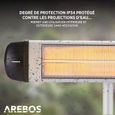 AREBOS Chauffage Radiant infrarouge  - 2500 W - intérieur et extérieur-2