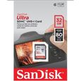 Carte mémoire SANDISK SDHC Ultra 32GB- Cl.10- 80MB/s-2