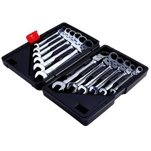 Clé à Cliquet Plate 27mm - Tête Flexible Pour Accès Difficile - Outil Mécanique Professionnel
