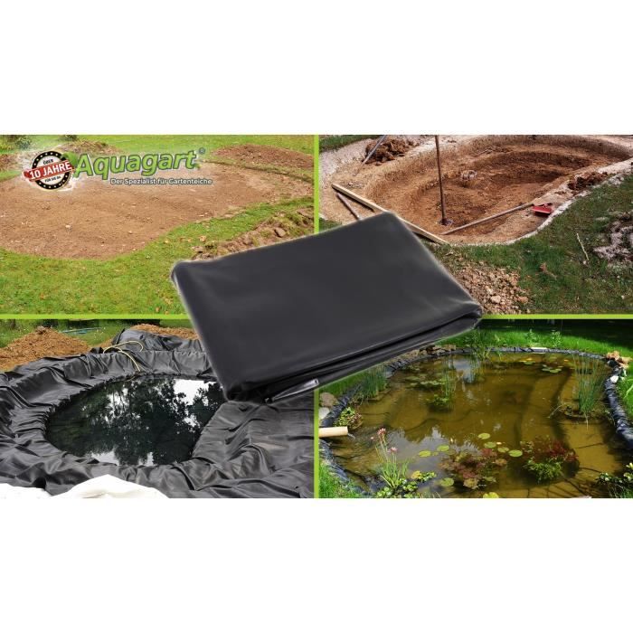 Liner pour étang - Noir - 0,4 - Fil d'étanchéité pour étang à poissons,  cascade et jardin d'eau - PEHD - 2 x 2 - Cdiscount Jardin