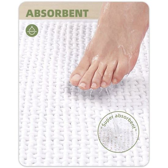Lot De 2 Tapis De Bain Chenille AIMECO - Antidérapant, Doux, 40x60 Cm, Lavable
