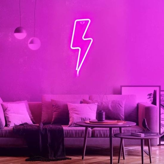 Lampe murale à LED décoration enseigne lumineuse au néon salon éclairage de  fête lampe USB rose, ETC Shop: lampes, mobilier, technologie. Tout d'une  source.