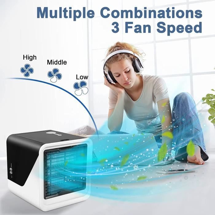 Mini Climatiseur Portable, Climatiseur Mobile Silencieux 500 Ml Avec 3 ...