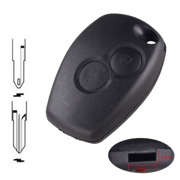 Étui de clé 2 boutons compatible avec Renault Clio 3, Twingo 2, Master