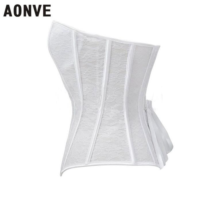 Bustier femme Corset Sexy en dentelle transparente pour femmes bustier pour fete de mariage taille transparente Type WHITE Blanc Cdiscount Pret a Porter
