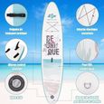 COSTWAY Stand Up Paddle Board Gonflable 335x76x15CM Pagaie Réglable Accessoires Complets Sac Portable Aileron Central Plage-3