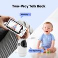 Babyphone Camera, 4.3'' Baby Phone Video Rotation 300° Caméra sans Fil Visiophone Bébé, Camera Surveillance Bebe-3