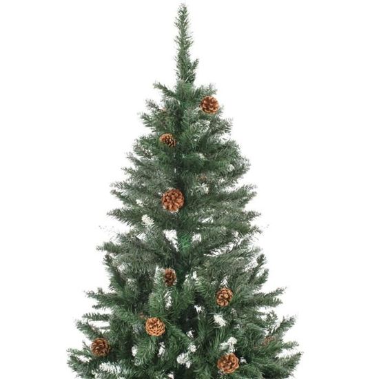 Sapin De Noel Avec Pommes De Pin Et Paillettes Blanches 180 Cm Mee